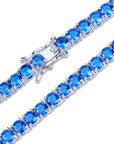 sapphire tennis link chain necklace bracelet vvs princess cut diamond shopgld yellow gold white gold