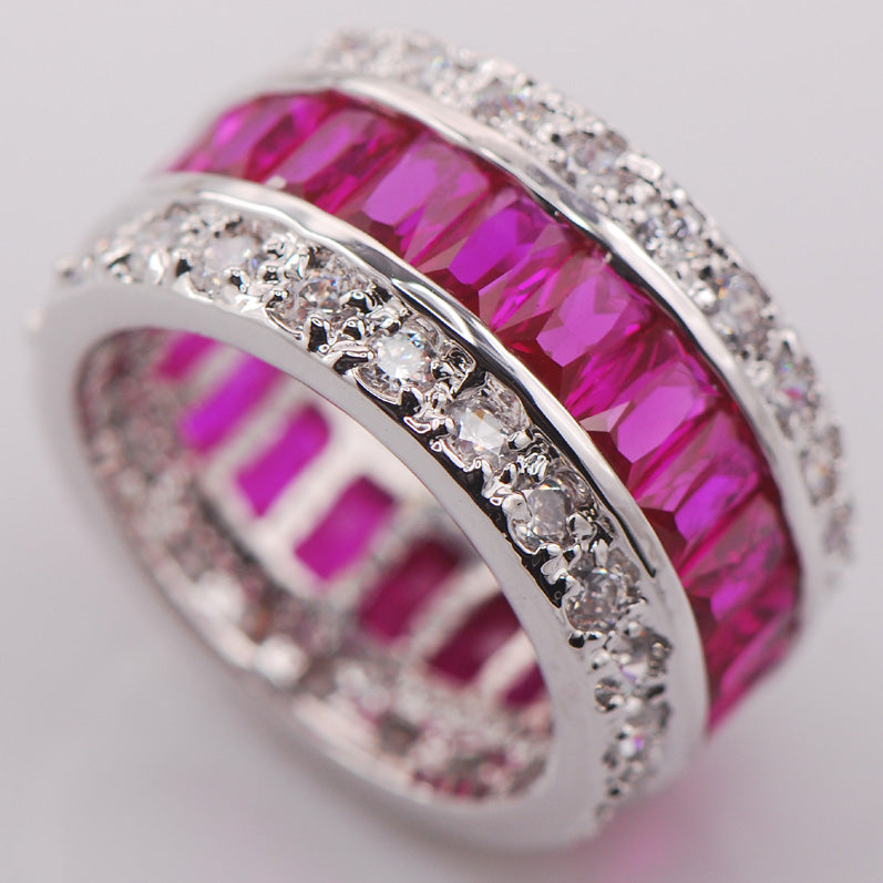 multicolored gemstone ring princess cut vvs affordable hip hop jewelry