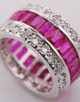 multicolored gemstone ring princess cut vvs affordable hip hop jewelry