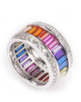 multicolored baguette diamond gemstone ring ifandco affordable hip hop jewelry