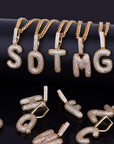 A-Z Small Bubble Letters Necklaces & Pendant Custom Name Charm For Gold Silver Hip Hop Jewelry Cuban chain
