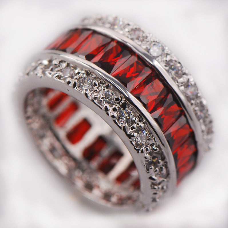 multicolored gemstone ring princess cut vvs affordable hip hop jewelry