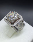 fully iced out single stone micro pave set vvs diamond ring affordable hip hop jewelry