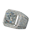fully iced out single stone micro pave set vvs diamond ring affordable hip hop jewelry