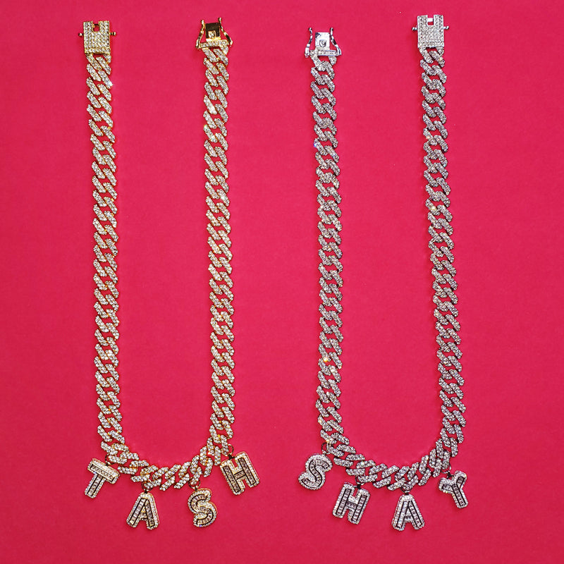 miami cuban links baguette custom a-z letter shopgld ifandco hip hop jewelery bracelet