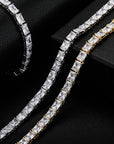 rectangle radiant cut diamond tennis link necklace chain diamond white gold travis rapper hip hop jewelery jewelers celebrity