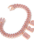 miami cuban links baguette custom a-z letter shopgld ifandco hip hop jewelery bracelet