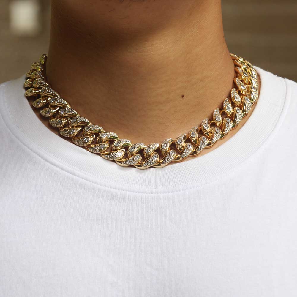 fully iced bandana cuban links diamond necklace chain blueface rapper custom jewelers Avianne