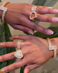 Fully iced hollow heart ring White Gold fashion nova shein coachella diamond ring hip hop jewelry rapper 