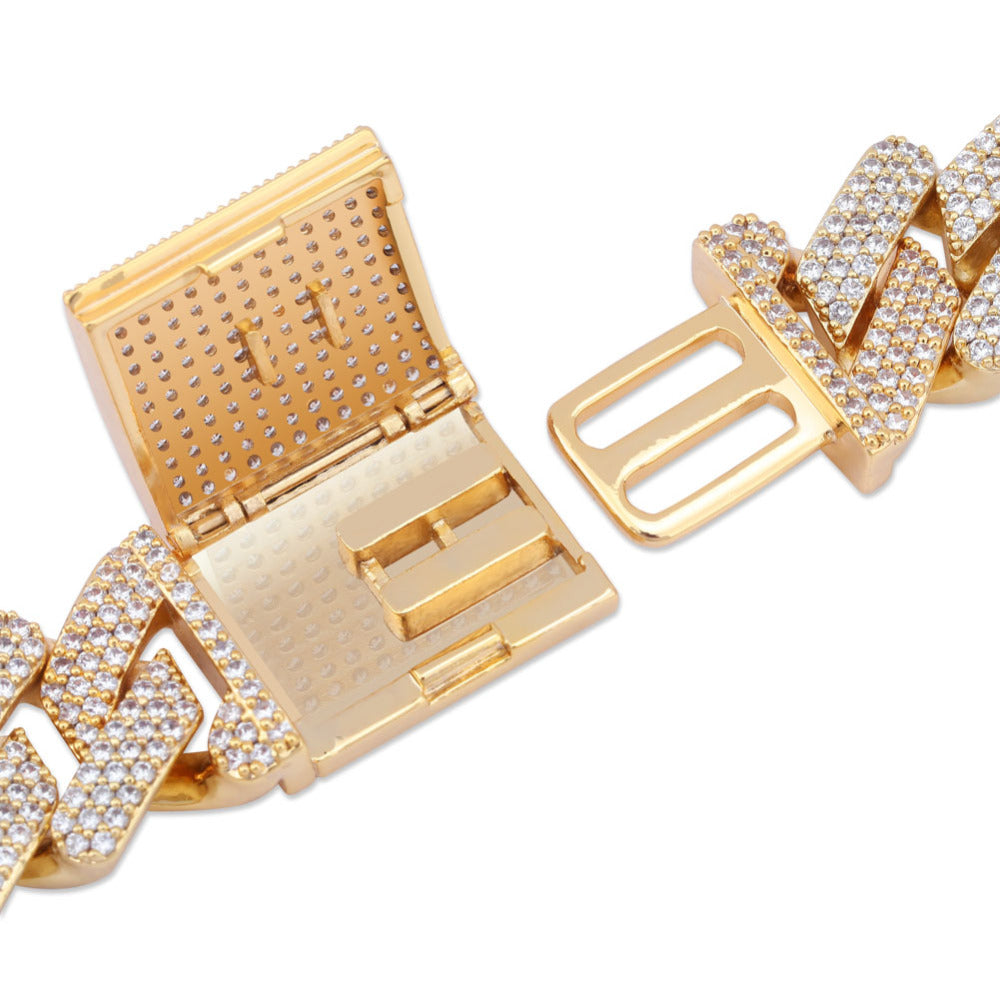 20mm curb cuban link three row highest quality gold diamond vvs ifandco icebox on lil uzi vert playvboi carti