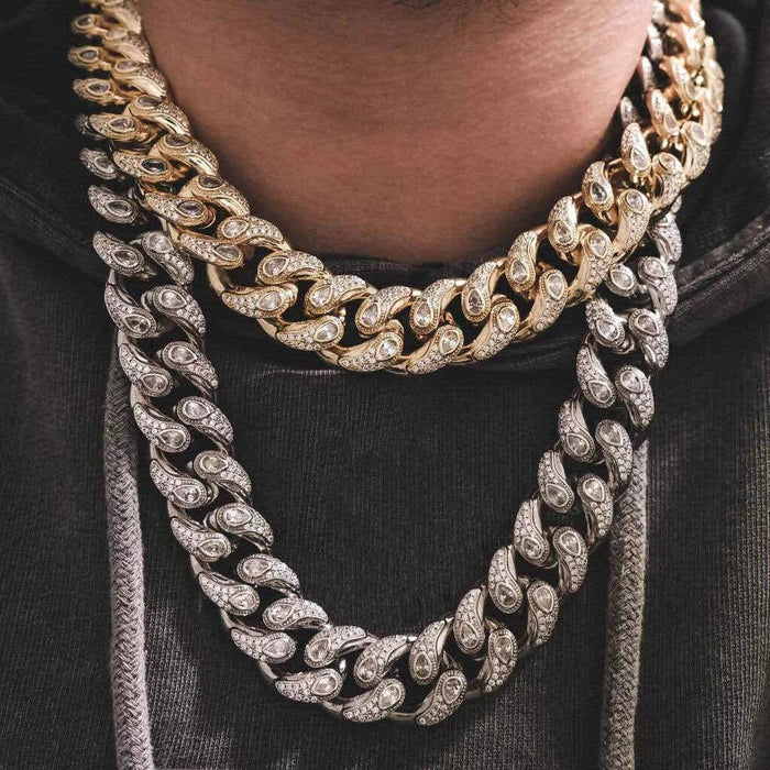 fully iced bandana cuban links diamond necklace chain blueface rapper custom jewelers Avianne