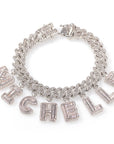 miami cuban links baguette custom a-z letter shopgld ifandco hip hop jewelery bracelet