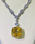 Beyoncé's Tiffany & Co diamond necklace is worth $30 million harpersbazaar.com tiffany yellow diamond necklace beyonce' from The 128-carat yellow diamond was worn by Hepburn during the Breakfast At Tiffany's press tour in 1961, and was seen again on Lady Gaga