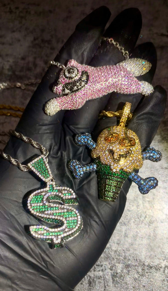 Micro bbc icecream pendant & necklace chain as seen on Pharrell Nigo –  Bijouterie Gonin