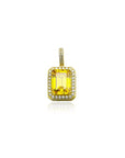 gemstone canary pendant necklace chain ifandco affordable hip hop jewelry