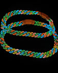 20mm glow in the dark enamel cuban link necklace chain as seen on Travis Scott Melted Utopia dream