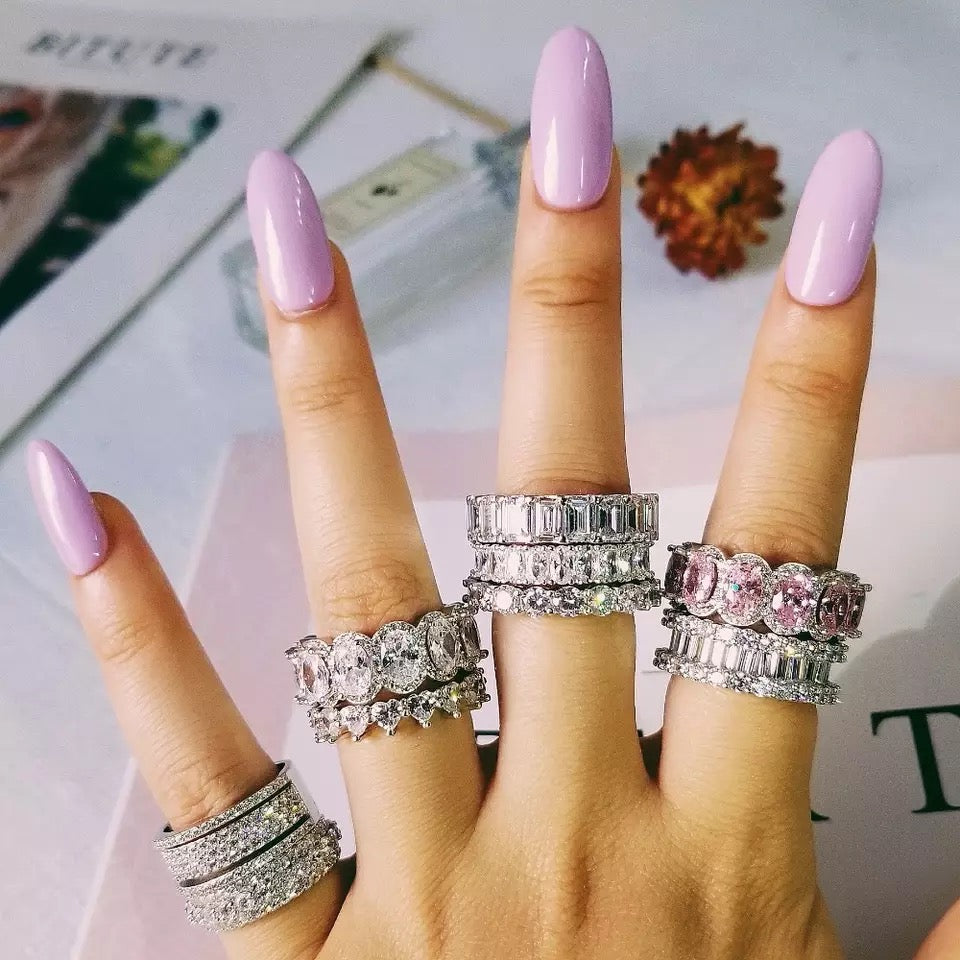 Kylie Jenner signature eternity band ring in oval kylie ring diamond