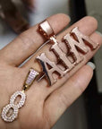 affordable hip hop custom jeweler iced out gothic font letter pendant necklace chain shopgld