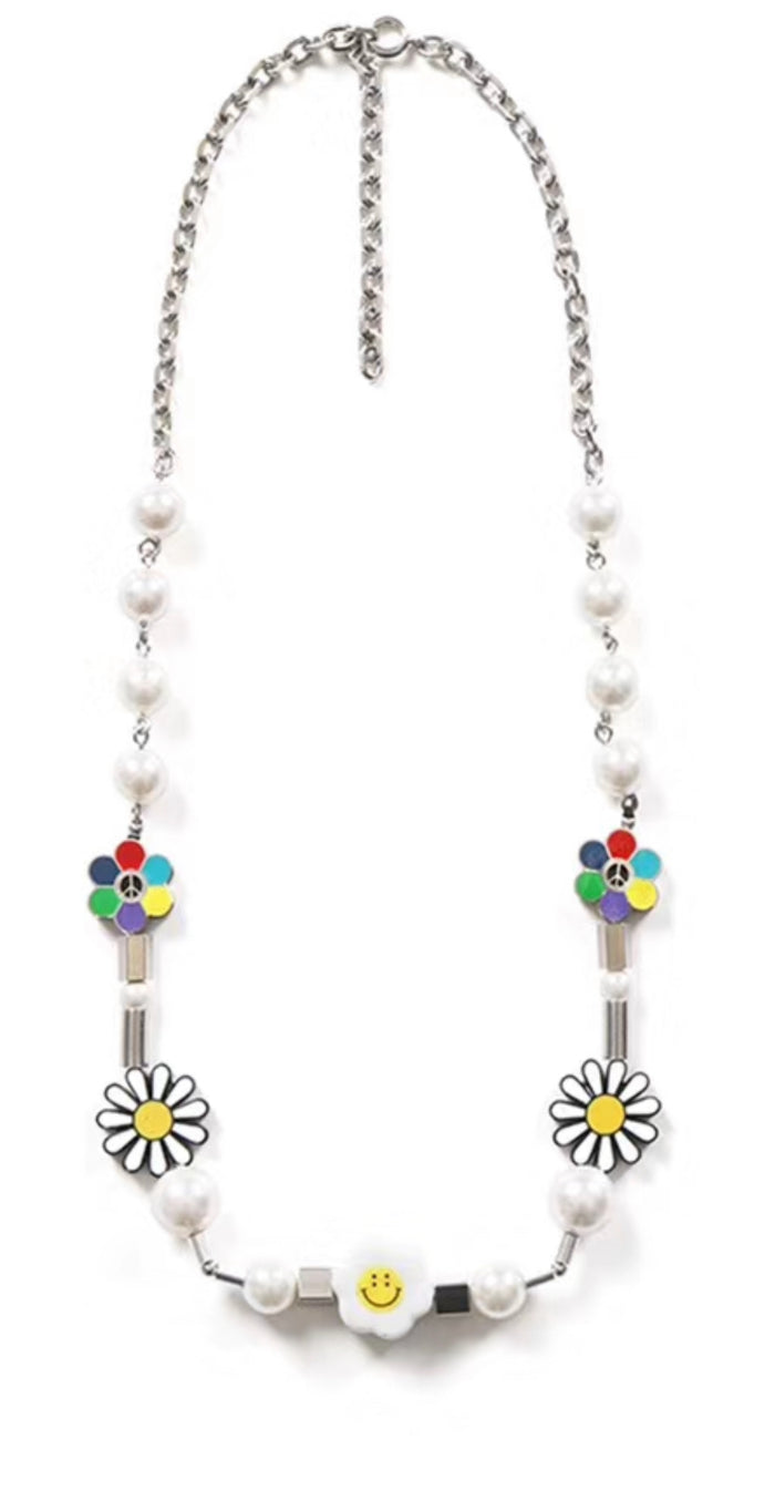 asap rocky jewelry pearl necklace daisy flower chain choker playboi carti vlone