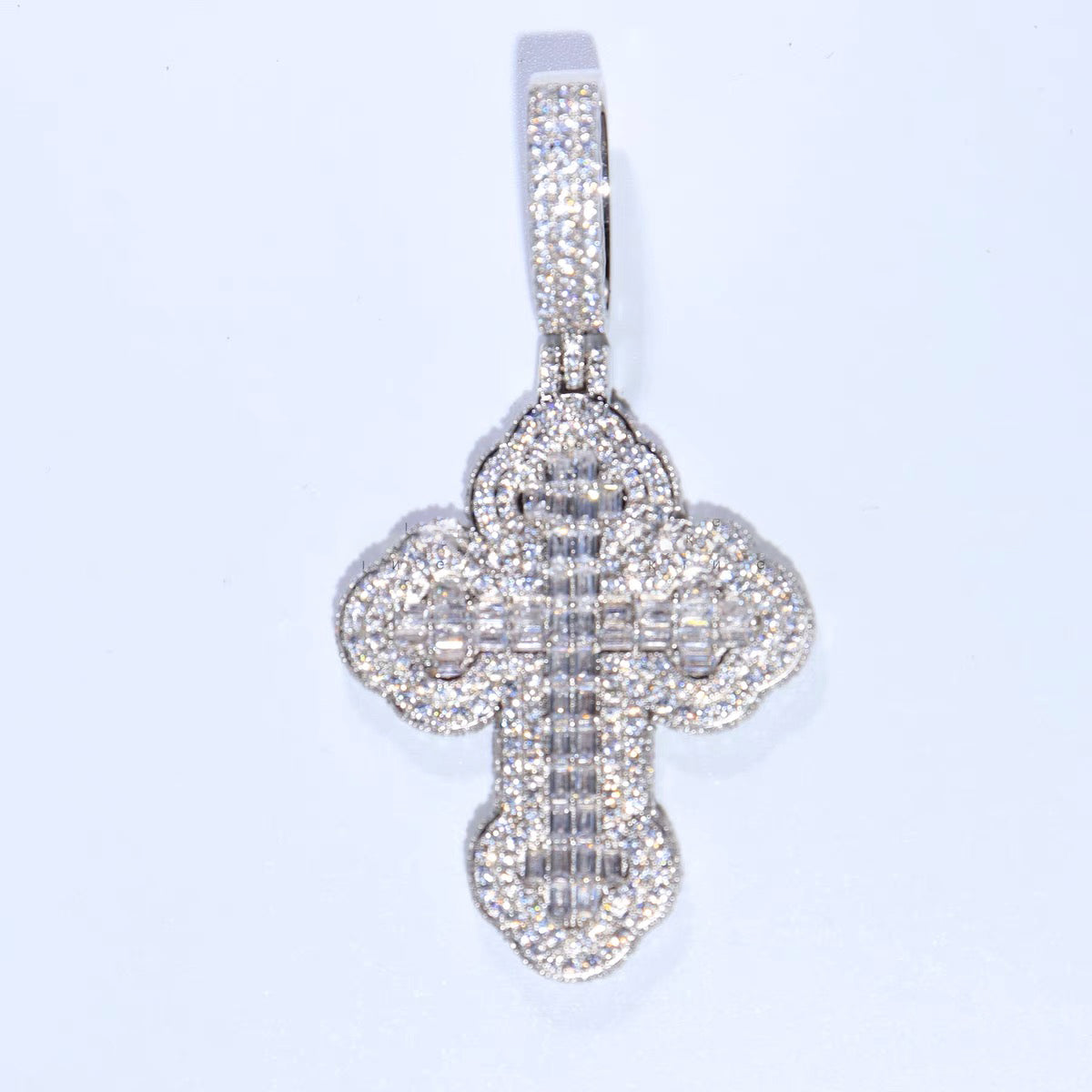 Vintage Baguette cross deluxe tyga diamond necklace pendant chain hip hop jewelry rappers high end custom jewelers hollywood celebrities migo travis scott gld