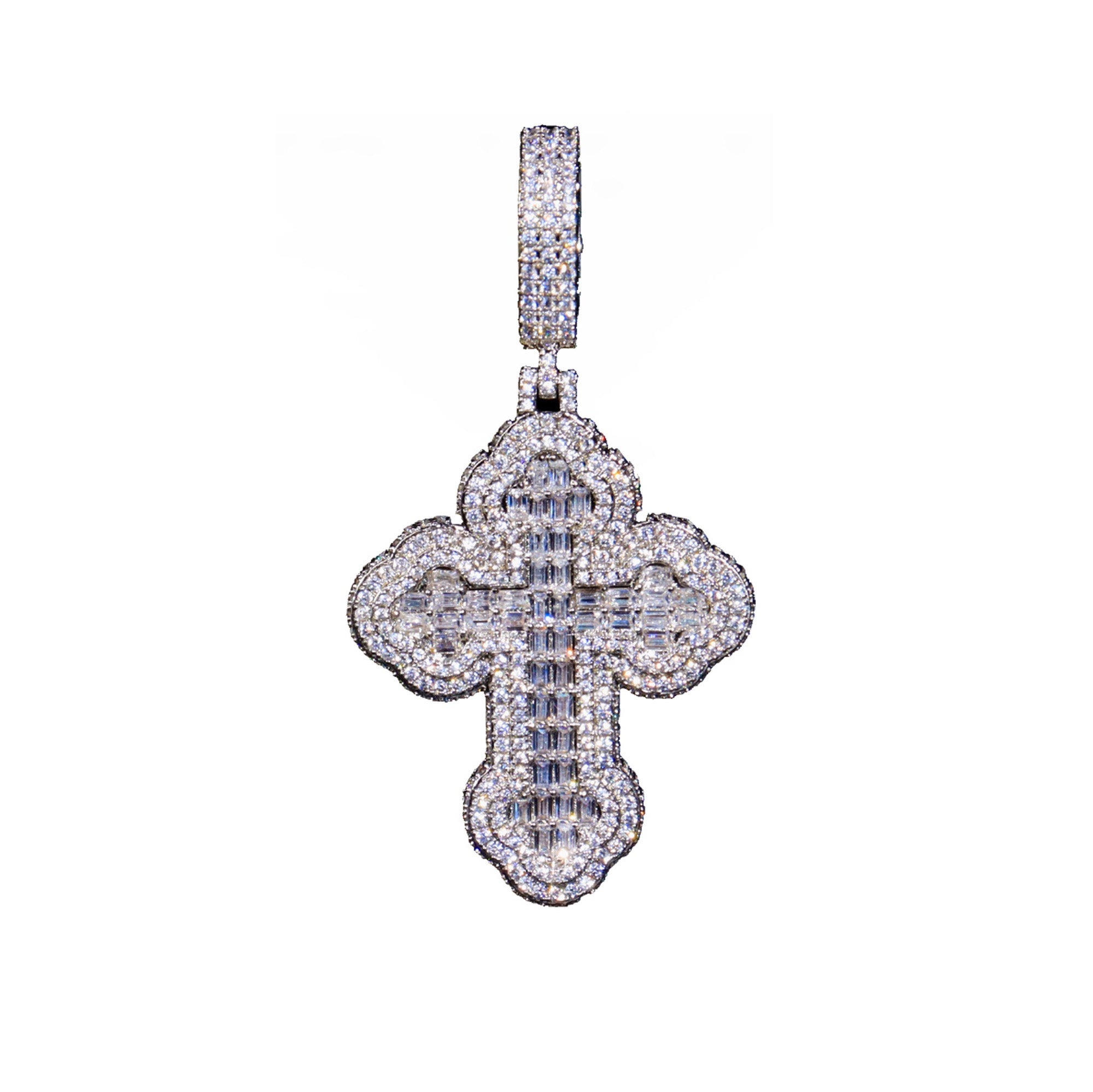 Vintage Baguette cross deluxe tyga diamond necklace pendant chain hip hop jewelry rappers high end custom jewelers hollywood celebrities migo travis scott gld