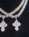 Vintage Baguette cross deluxe tyga diamond necklace pendant chain hip hop jewelry rappers high end custom jewelers hollywood celebrities migo travis scott gld