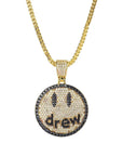 Drew Smiley face as seen on Justin bieber pendant necklace chain vvs ifandco diamond free