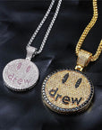 Drew Smiley face as seen on Justin bieber pendant necklace chain vvs ifandco diamond free