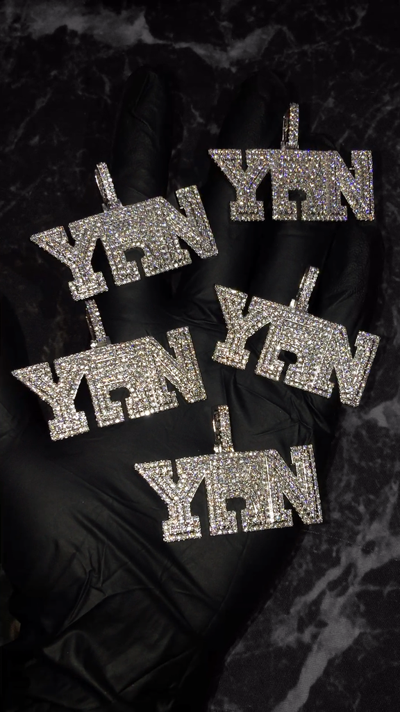 Migo yung rich nation logo pendant necklace chain vvs diamond offset quavo takeoff ifandco custom jewelry