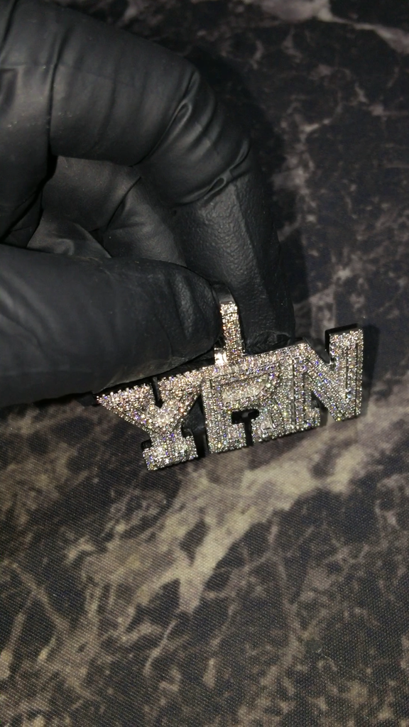 Migo yung rich nation logo pendant necklace chain vvs diamond offset quavo takeoff ifandco custom jewelry