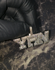 Migo yung rich nation logo pendant necklace chain vvs diamond offset quavo takeoff ifandco custom jewelry