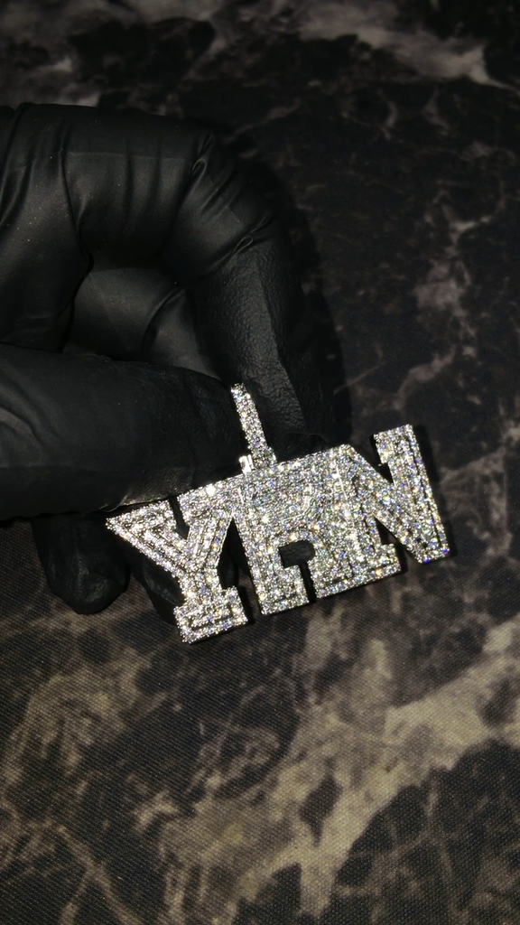 Migo yung rich nation logo pendant necklace chain vvs diamond offset quavo takeoff ifandco custom jewelry