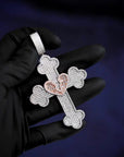 Vintage broken heart cross deluxe pendant & diamond necklace with free matching chain cuban links chain included as seen on Tyga.