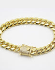 Cuban link bracelet with fully iced custom clasp