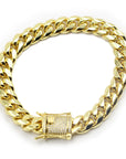 Cuban link bracelet with fully iced custom clasp