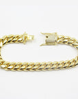 Cuban link bracelet with fully iced custom clasp