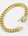 Cuban link bracelet with fully iced custom clasp