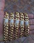 Cuban link bracelet with fully iced custom clasp