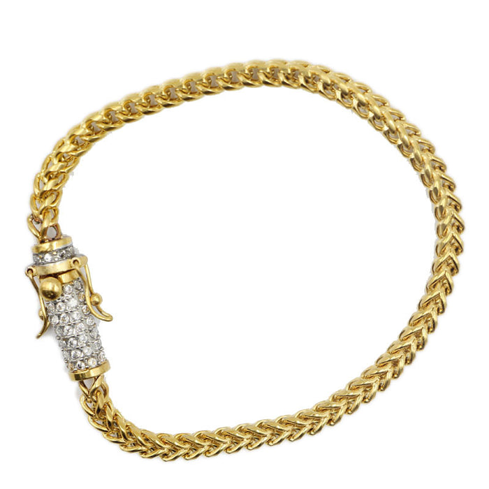 Franco chain bracelet with fully iced custom clasp