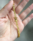 Tennis necklace Diamond link in Yellow and gold
