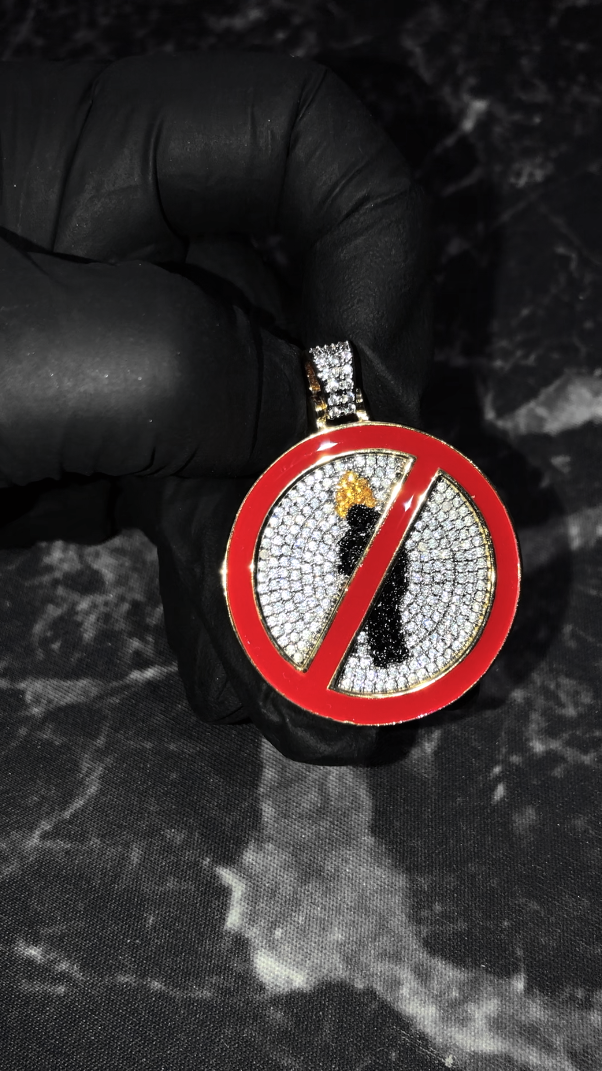 travis scott laflame no bystanders chain necklace pendant astroworld