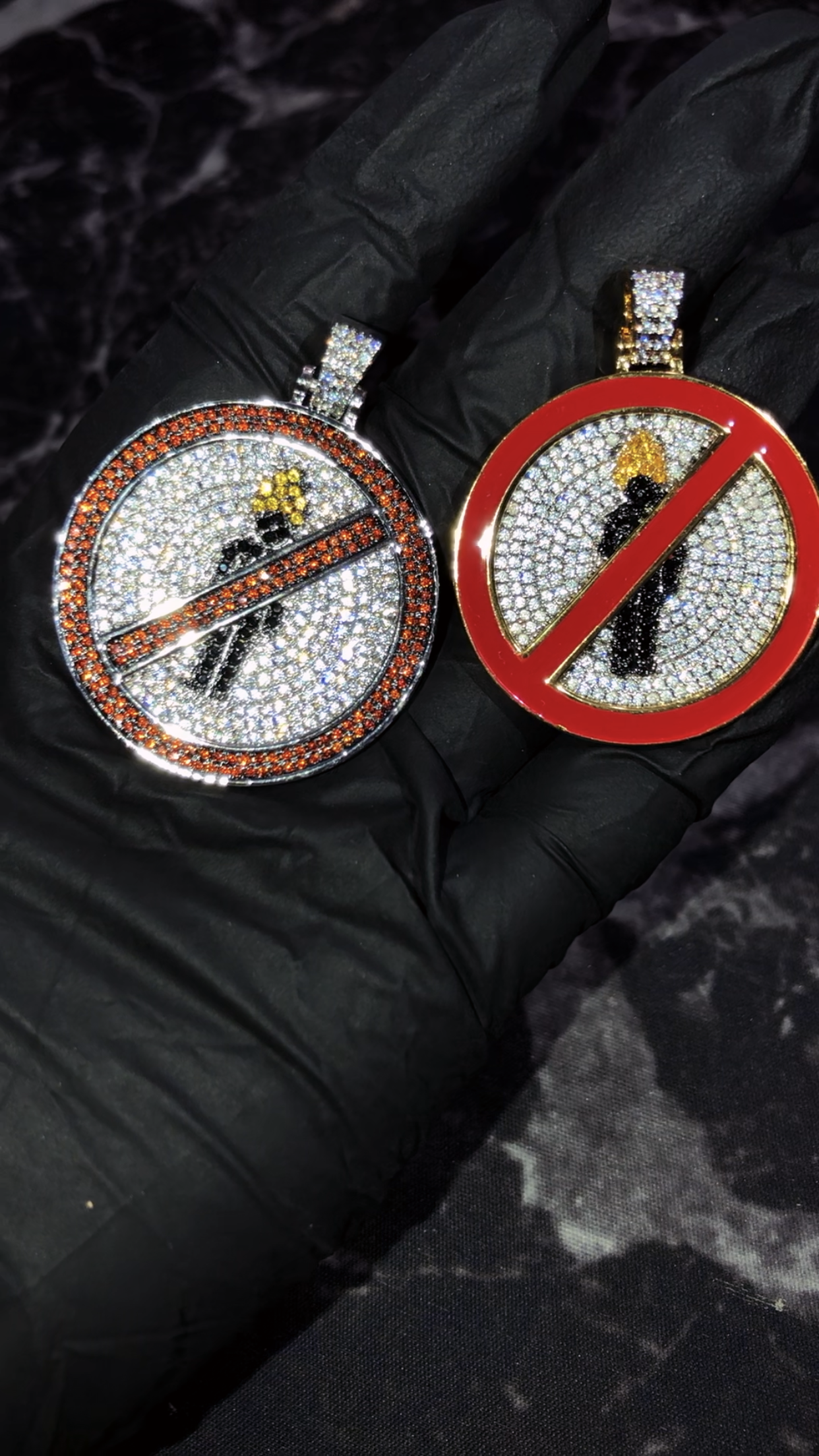 travis scott laflame no bystanders chain necklace pendant astroworld