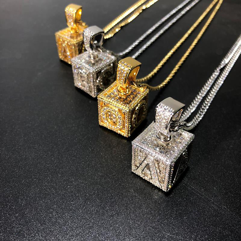 affordable hip hop custom jeweler iced out baby block letter pendant necklace chain shopgld