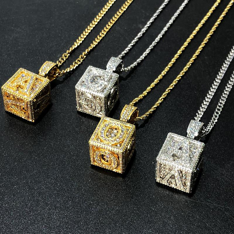 affordable hip hop custom jeweler iced out baby block letter pendant necklace chain shopgld