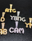 custom bubble letter pendant necklace free chain shopgld ifandco celebrities jewelers vvs