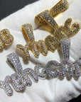 custom bubble letter pendant necklace free chain shopgld ifandco celebrities jewelers vvs