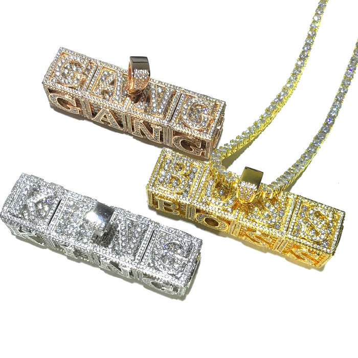 affordable hip hop custom jeweler iced out baby block letter pendant necklace chain shopgld