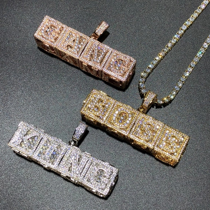 affordable hip hop custom jeweler iced out baby block letter pendant necklace chain shopgld