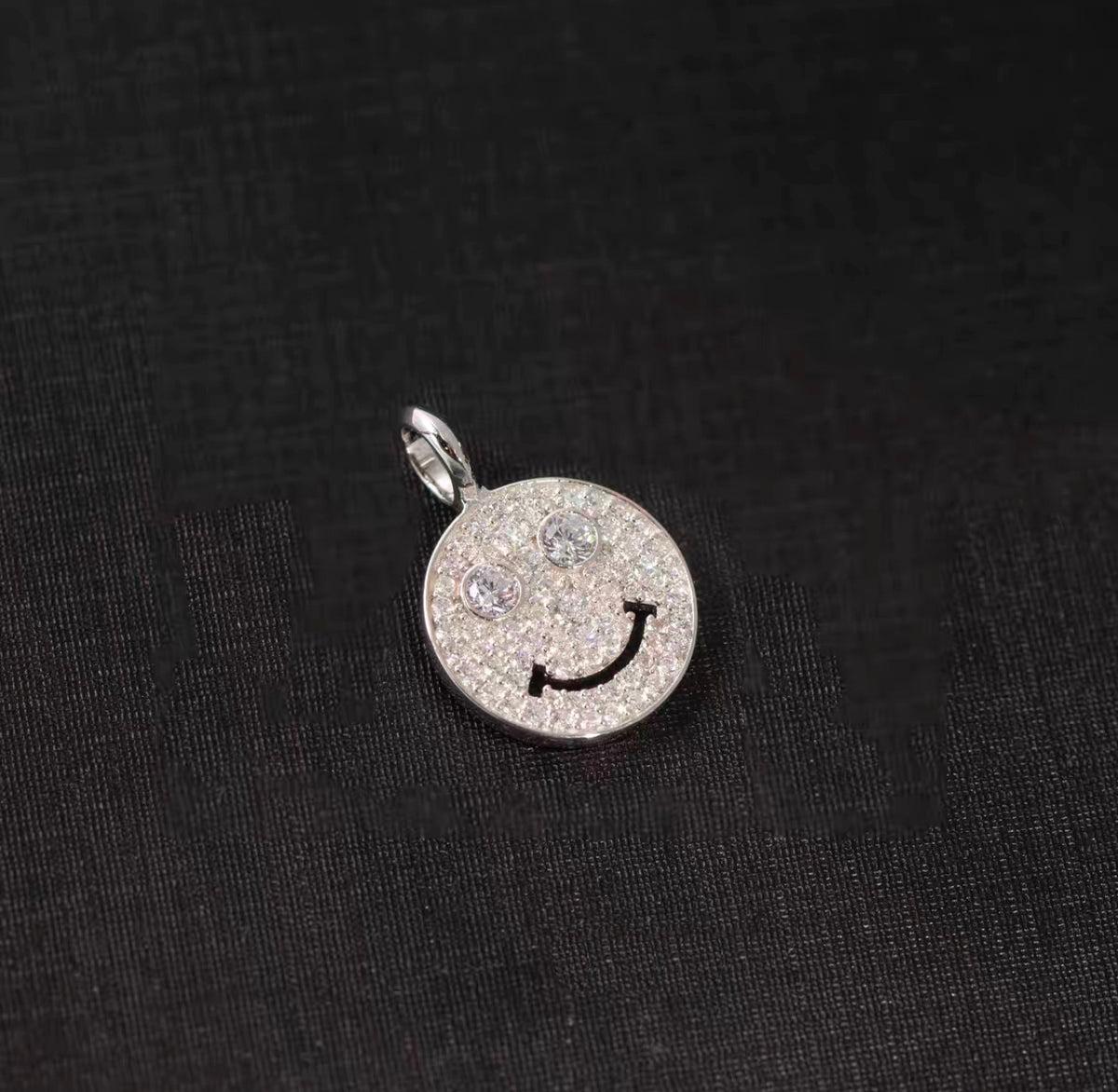 smiley emoji emoticon #hiphop #grillz - Smiley Face With Grillz diamond silver charm pendant necklace chain ifandco