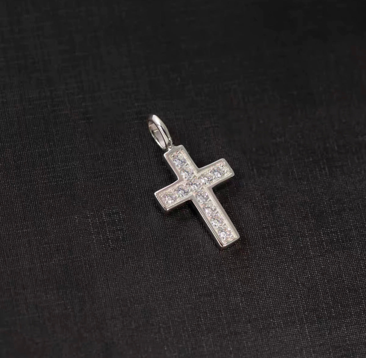 Fully iced cross pendant necklace chain diamond ifandco nano eyefunny